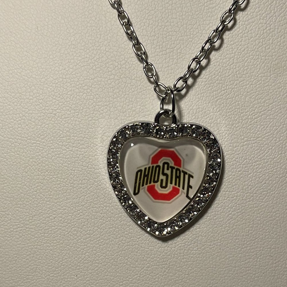 OHIO STATE BUCKEYES NCAA 18" HEART NECKLACE  !!!NEW!!!